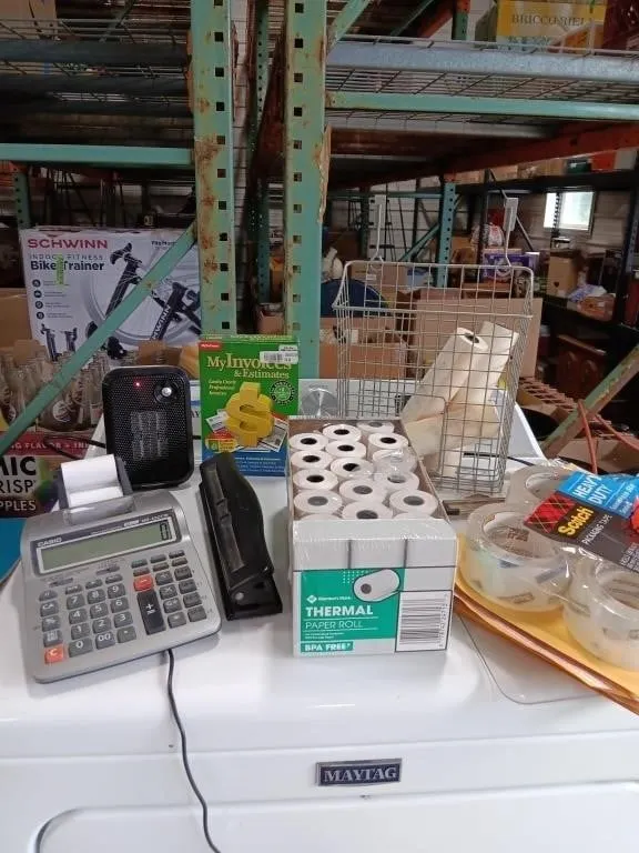 Office supplies, Casio electric calculator, desk