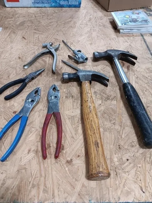 Hammers, pliers, needle nose, and others