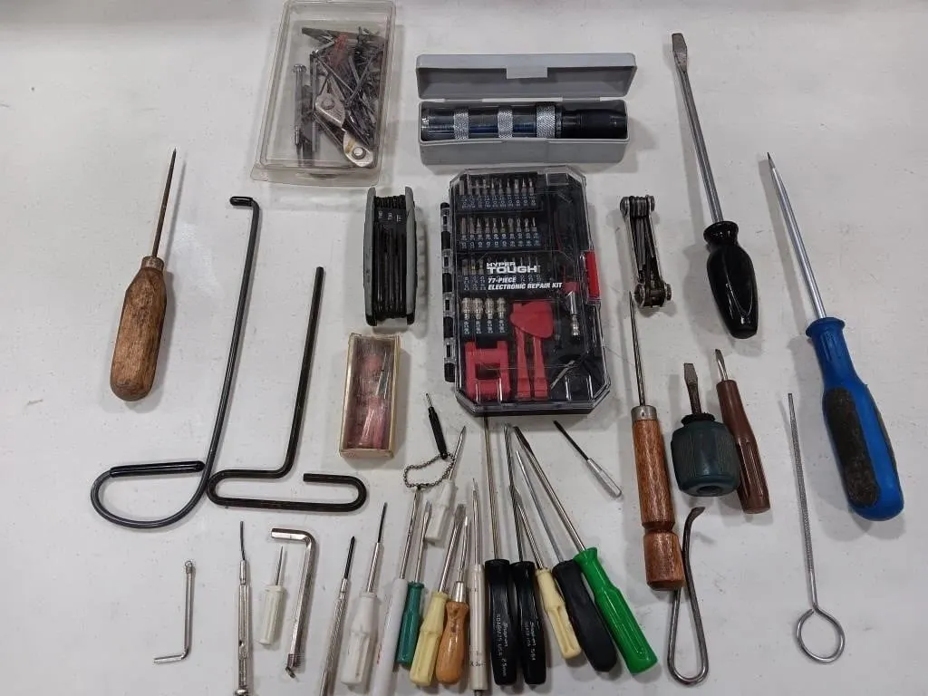 Large assortment of screwdrivers, impact