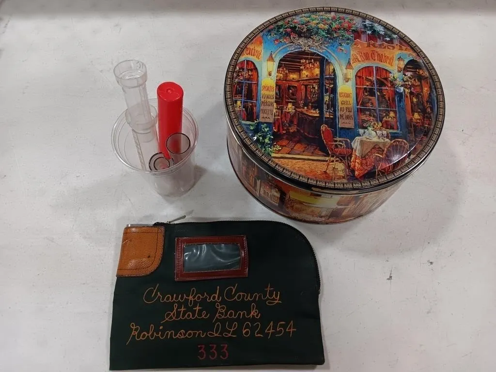 Vintage locking money bag (no key) coin rolling