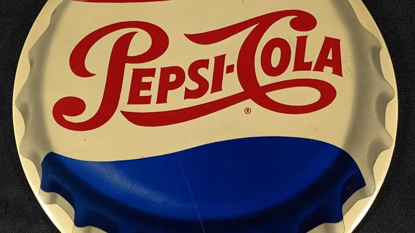 CELLULOID SIGN DRINK PEPSI COLA