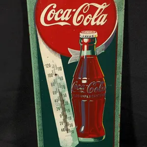MASONITE THERMOMETER SIGN DRINK COCA COLA THIRST KNOWS NO SEASON