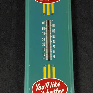 TIN THERMOMETER SIGN DRINK DOUBLE COLA YOU'LL LIKE IT BETTER