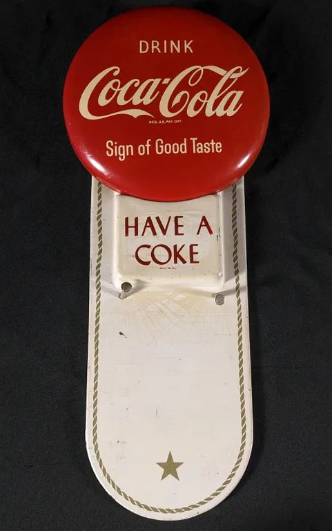 TIN SIGN PERPETUAL CALENDAR HOLDER DRINK COCA COLA SIGN OF GOOD TASTE