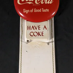 TIN SIGN PERPETUAL CALENDAR HOLDER DRINK COCA COLA SIGN OF GOOD TASTE