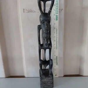 Vintage Wood Carved African Tribal Sculpture 19" Tall