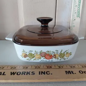 Vintage Corning Ware 1 Qt. Baking Dish W/Lid, Spice Of Life Pattern