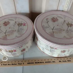 Pair Hat Boxes 14"X6.5" & 16"X7"