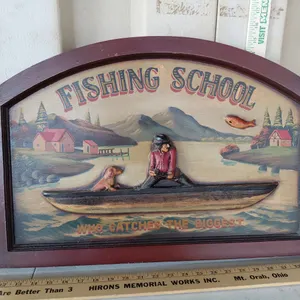Vintage Fishing School Wall Decor 24"X16"