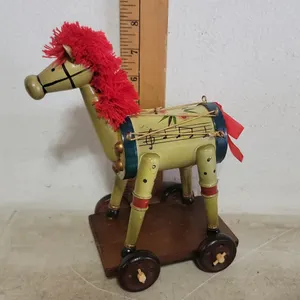 Wooden Drum Horse 6.5"X4"X8"