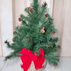 Small Christmas Tree, Burlap Base 24" Tall
