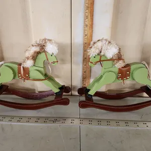 2 Wood Rocking Horses 10.75"X3.5"X9"