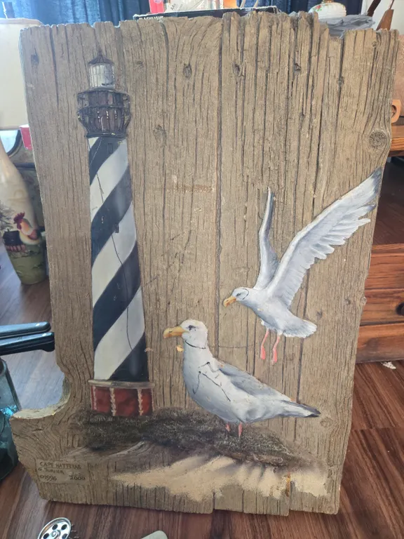 Vintage cape hatteras the lighthouse art by G. Turner.