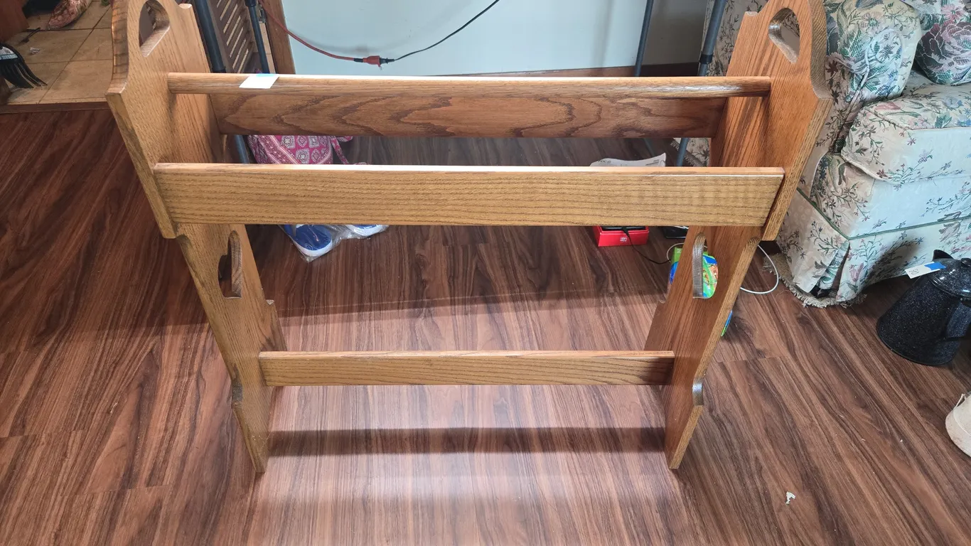 Vintage oak quilt rack