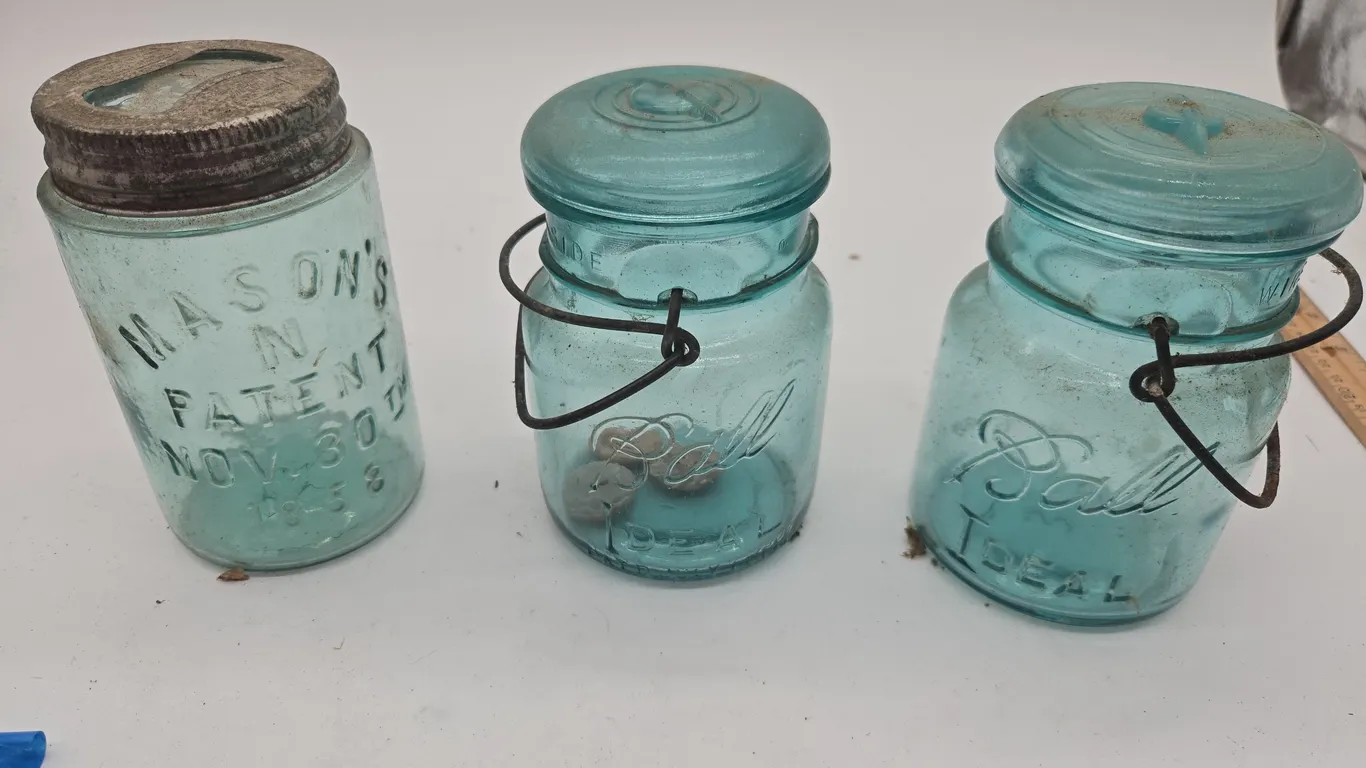 Assorted vintage Canning jars.