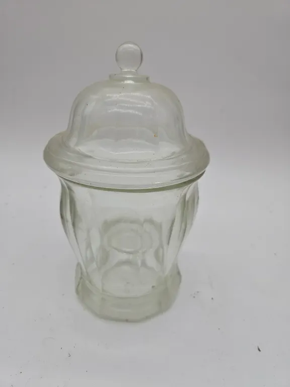 Vintage, Indiana glass apothecary jar.