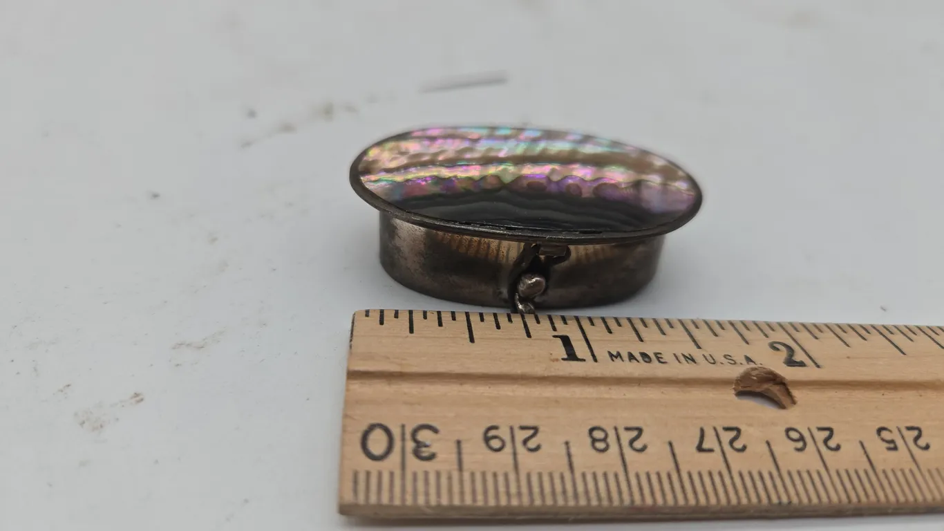 Vintage silver made in Mexico pill box.