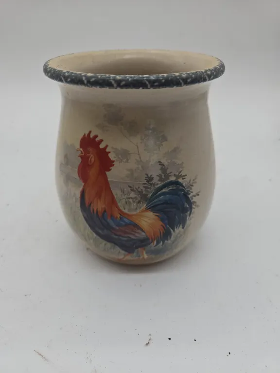 Vintage stoneware rooster crock