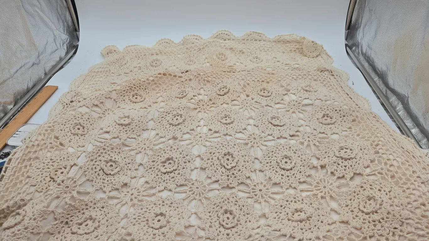 Vintage crochet pillow shams