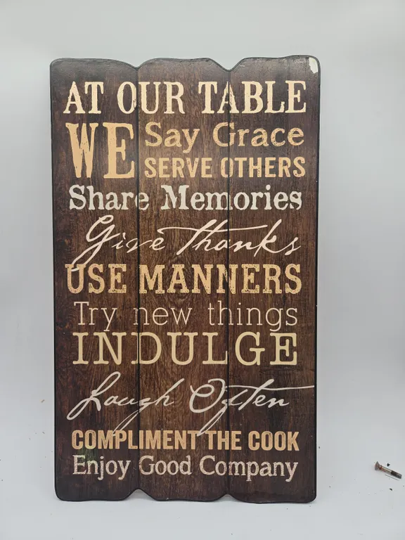 Vintage at our table wooden sign