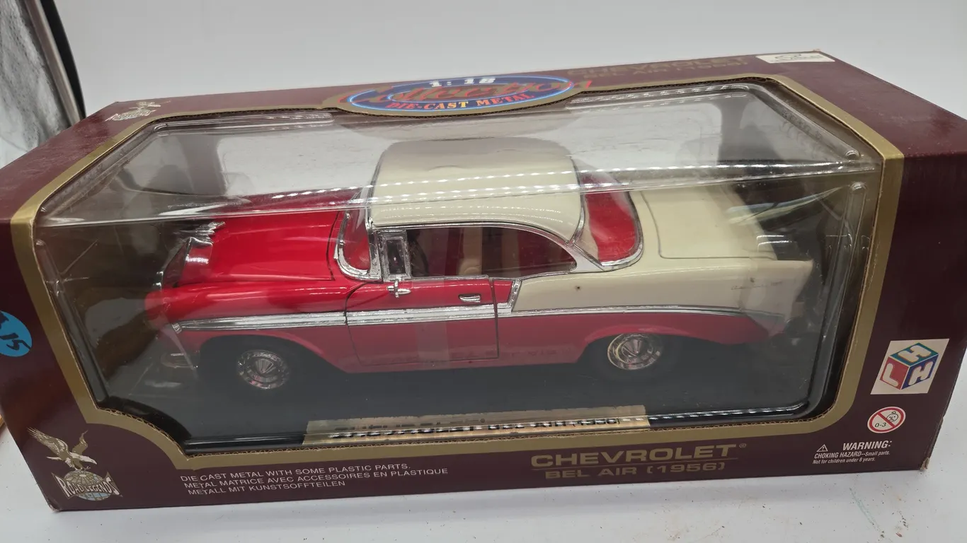 Vintage 1956 chevrolet bell air diecast car in original box