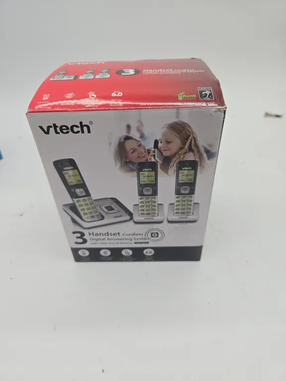 Vintage v tech three handset phone system, in original box