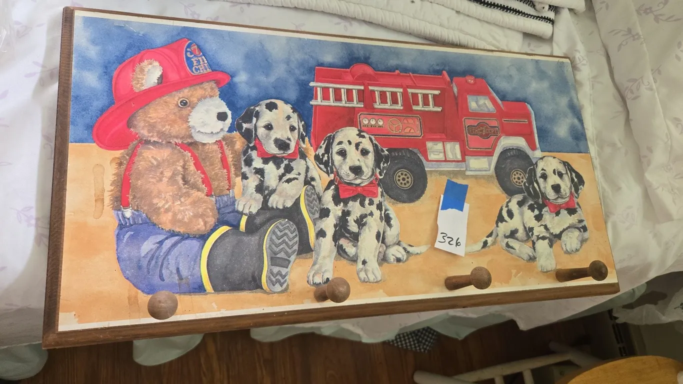 Fire truck coat rack