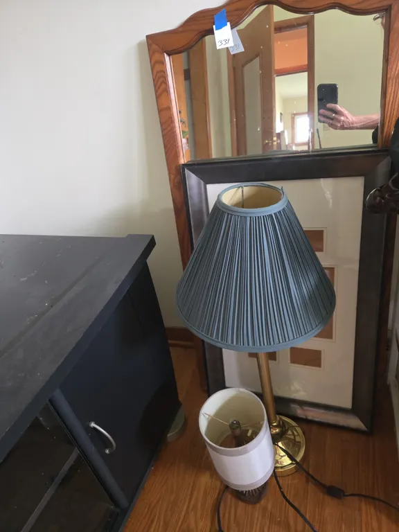 Vintage mirror, picture and lamp