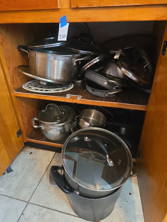 Large selection of pots and pans