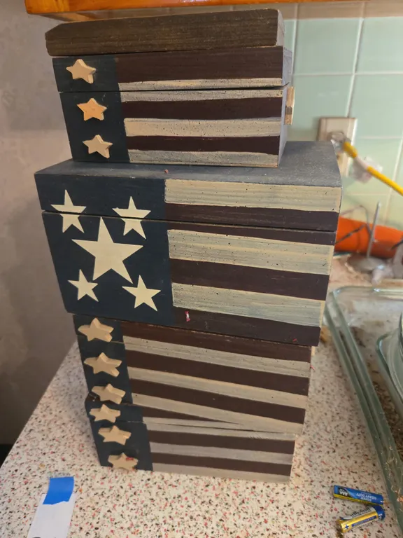 Wooden Americana style boxes