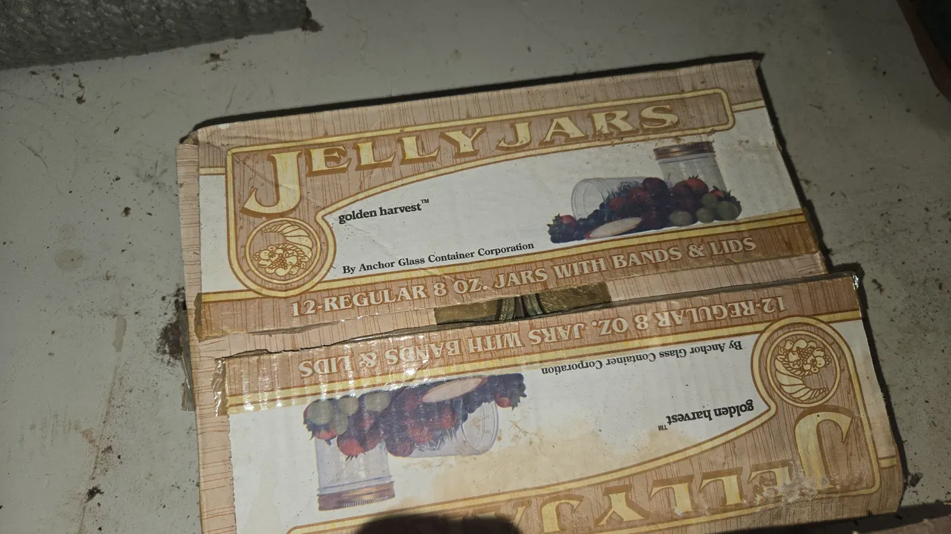 Assorted jelly size canning jars