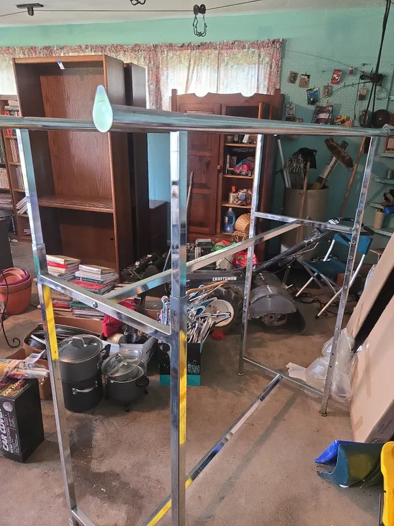 Uline double railed clothes rack, new inbox