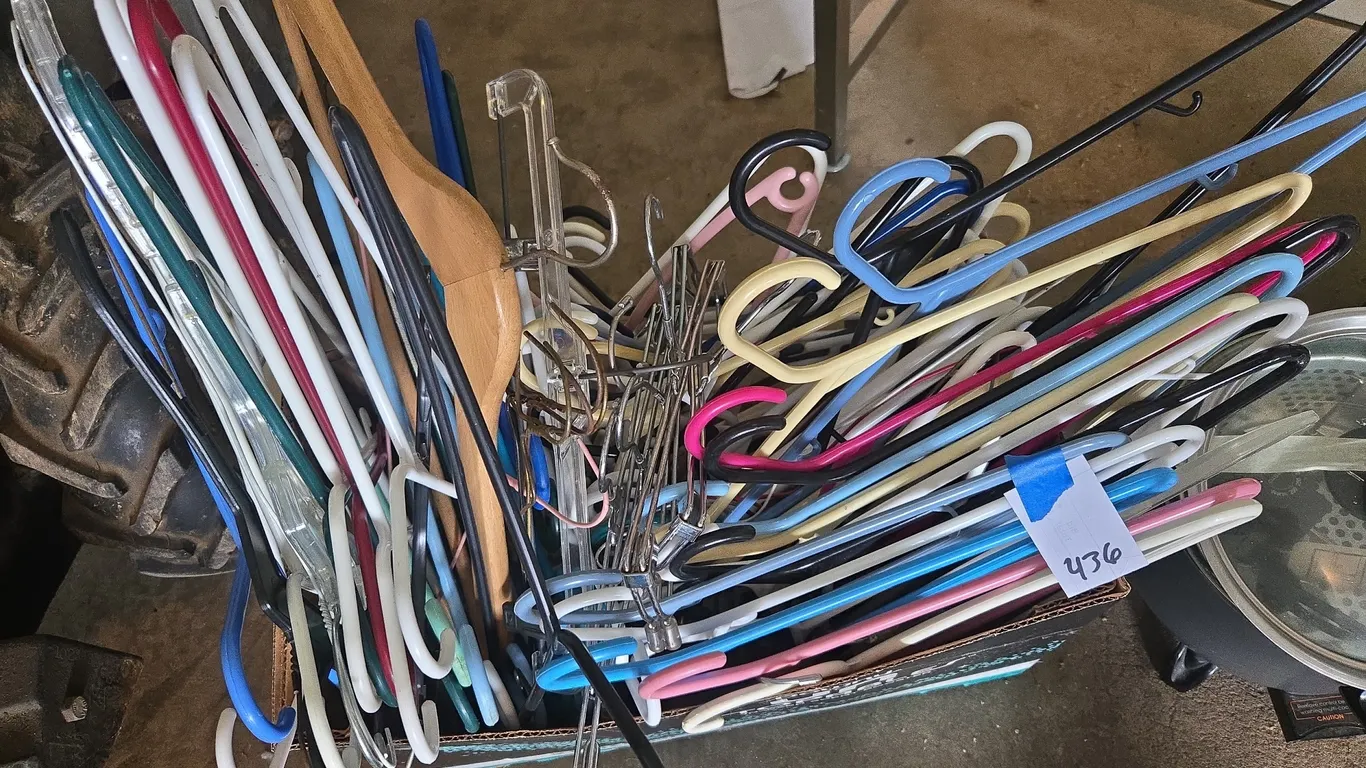 Assorted clothes hangers