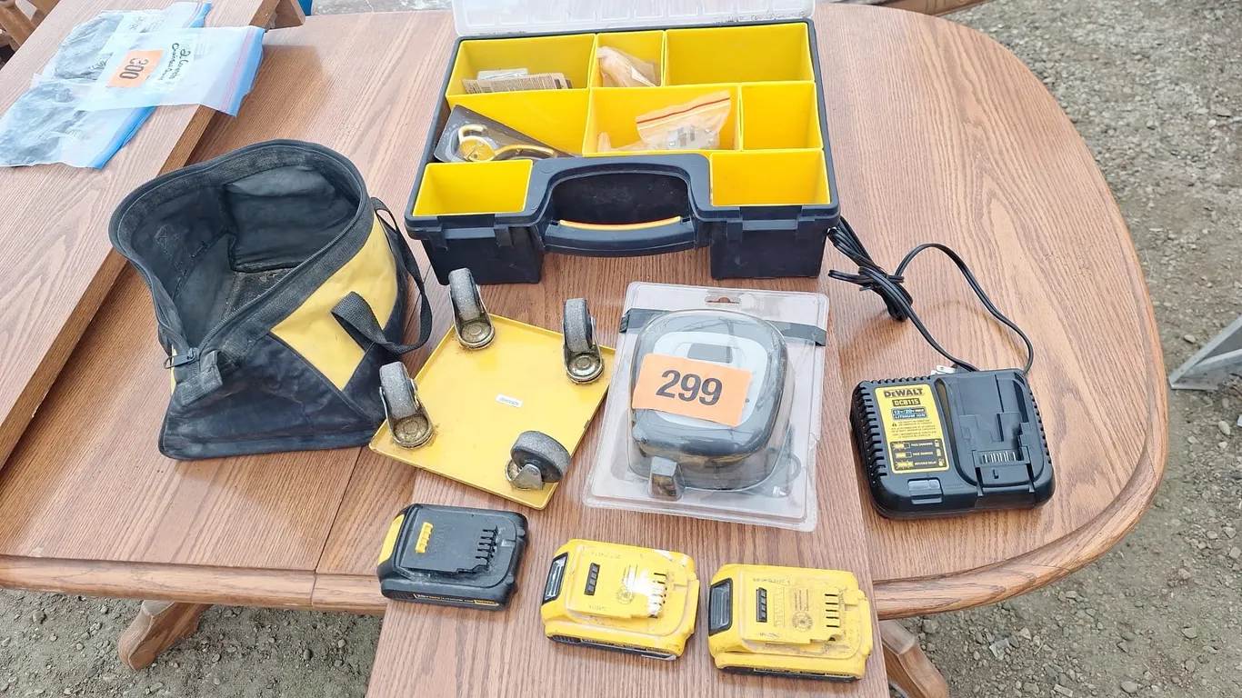 Miscellaneous lot of Dewalt charger 3 batteries and more