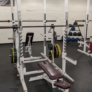 Squat Racks with Benches and Weights