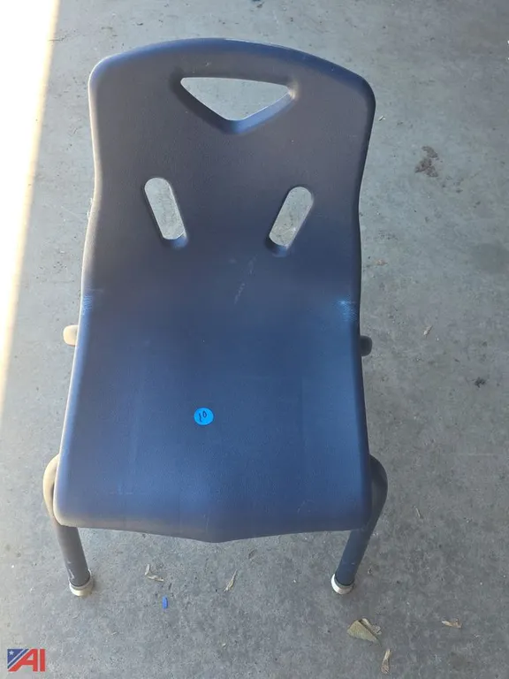 (6) Blue Child Size Stackable Chairs