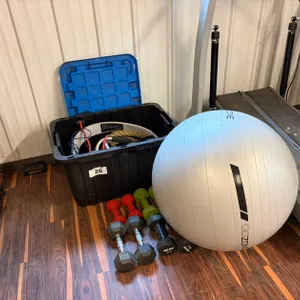 Fitness Accessory Lot w/ Bin