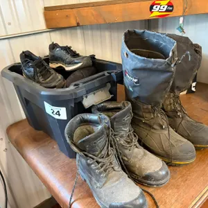 Work Boots, Athletic Shoes, & Gloves Lot