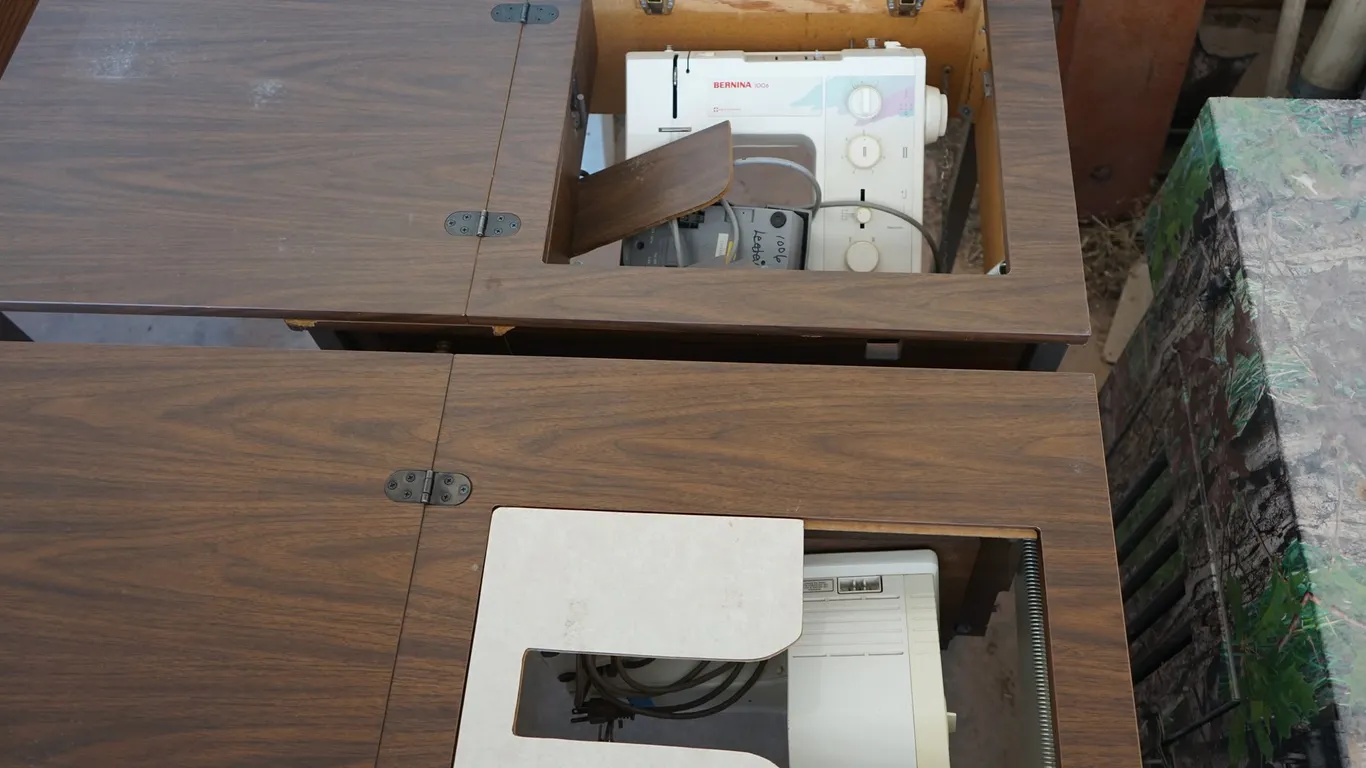 2 Bernina Sewing Machines in Desks