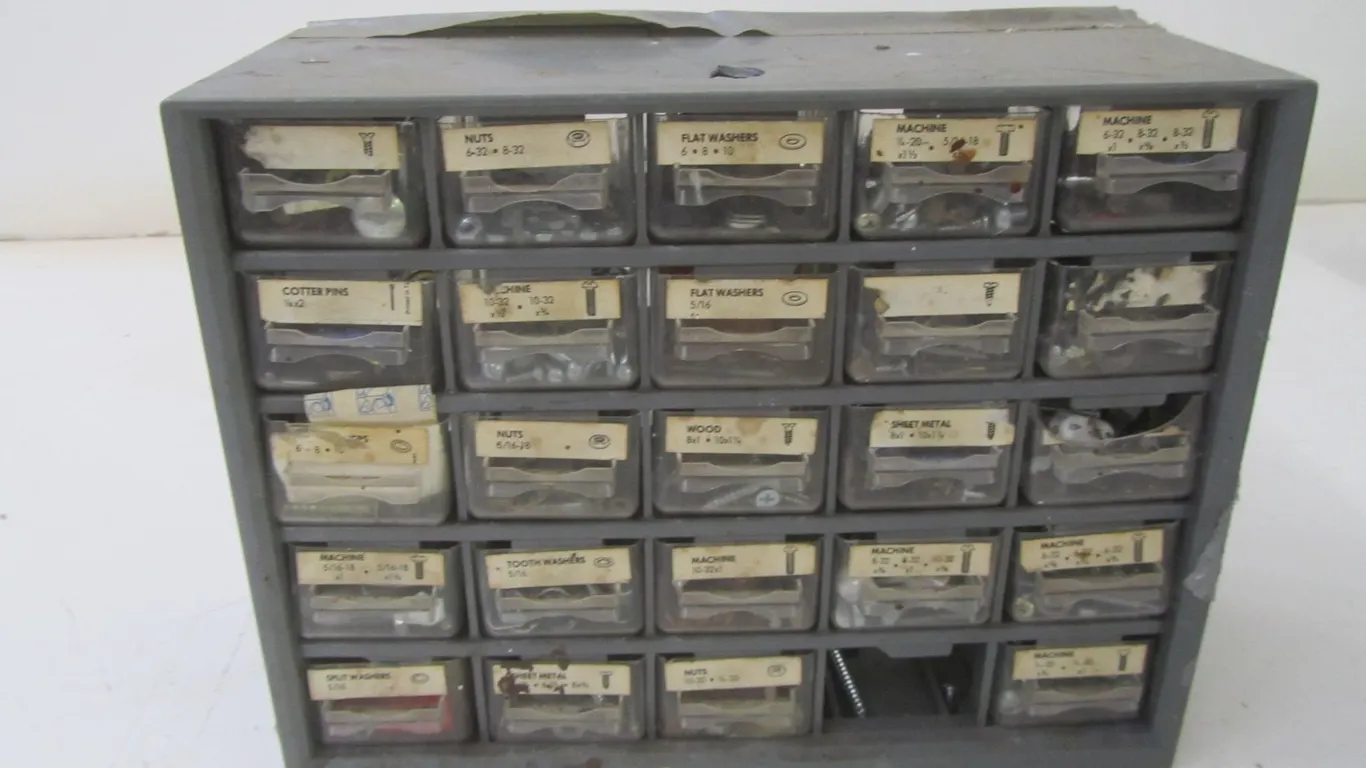 25-Drawer Hardware Organizer Full Of Assorted Hardware