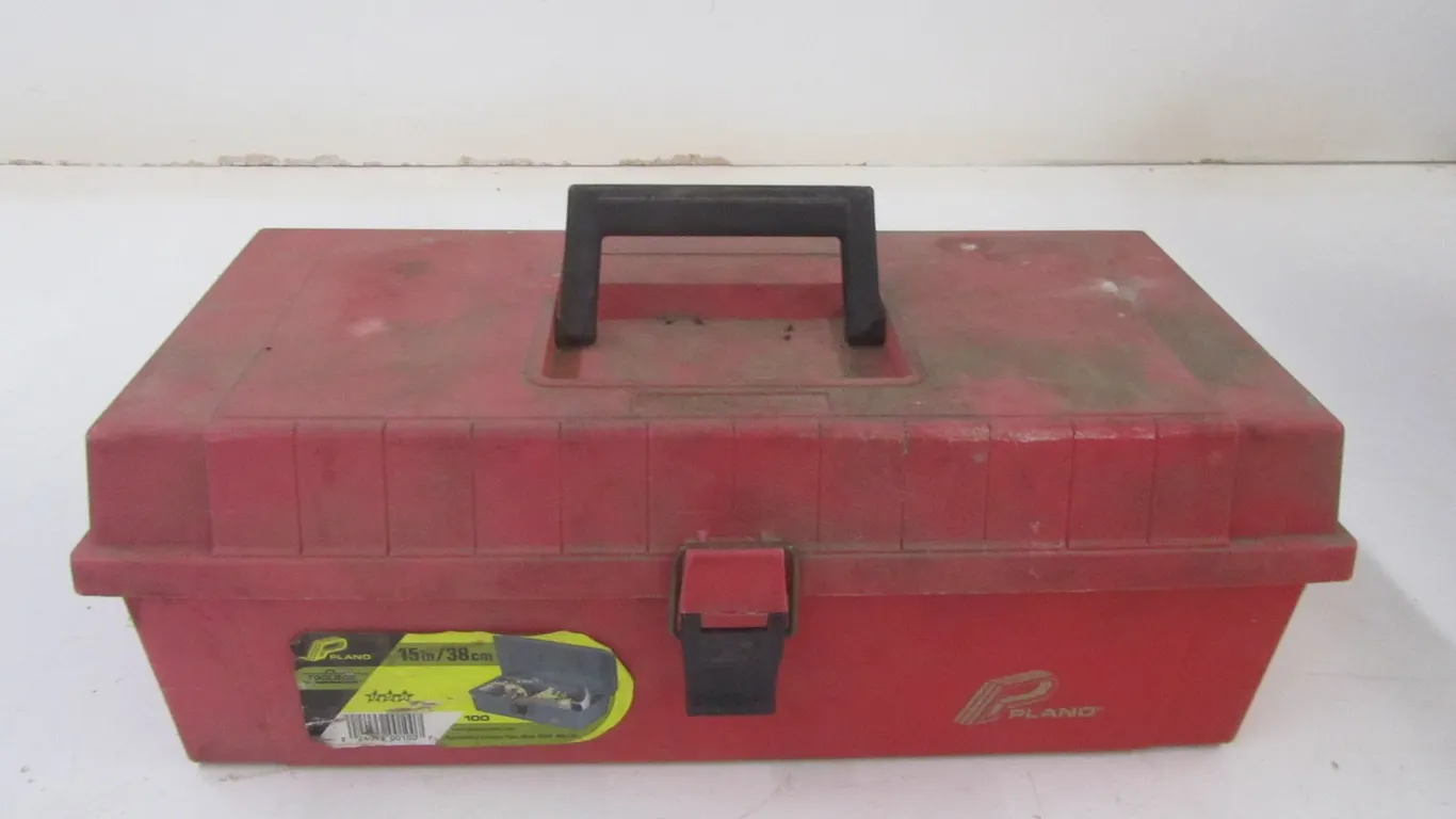 15" Tool Box Full Of Assorted Tools And Hardware