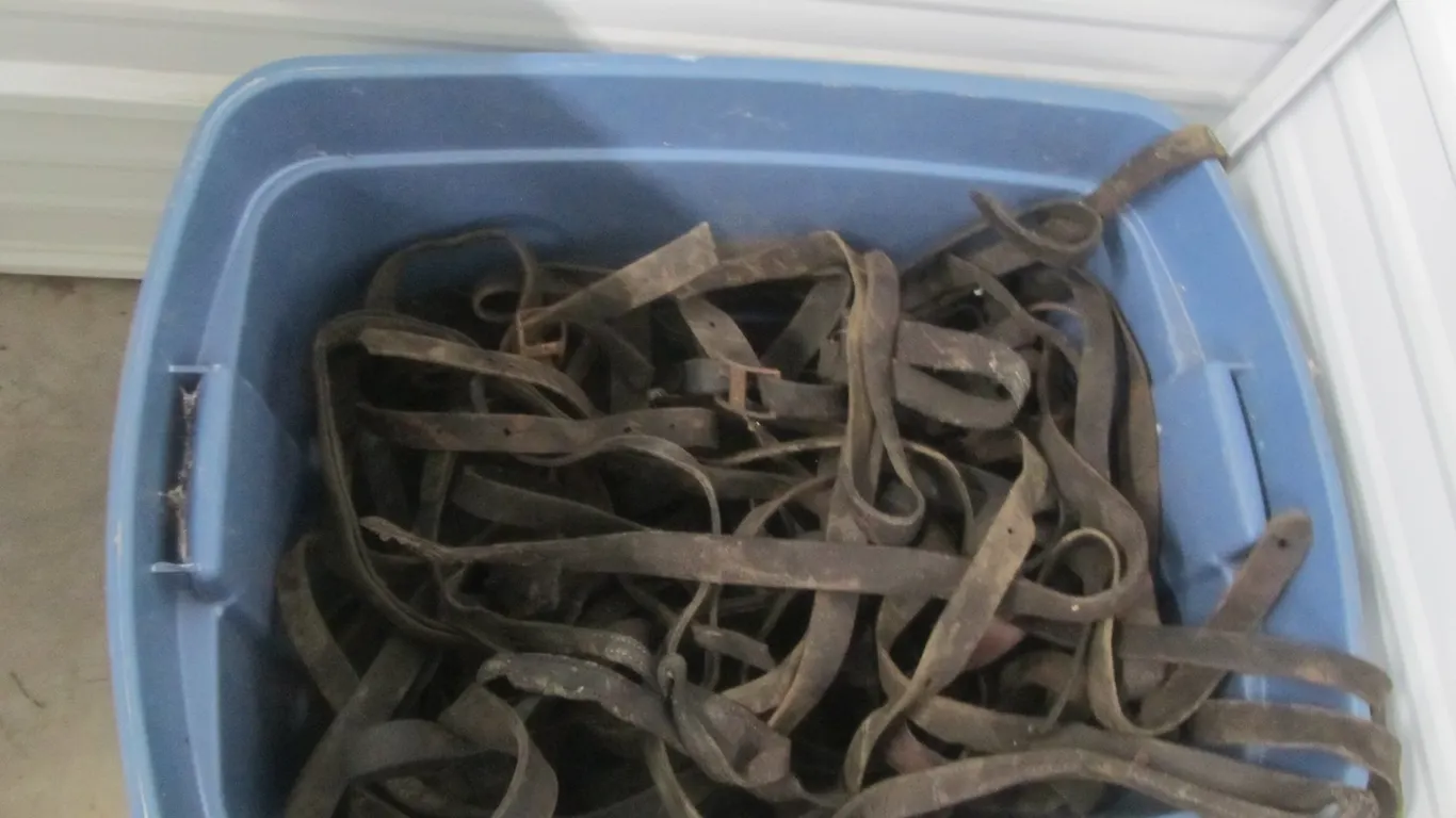 Tub Full Of Assorted Leather Straps
