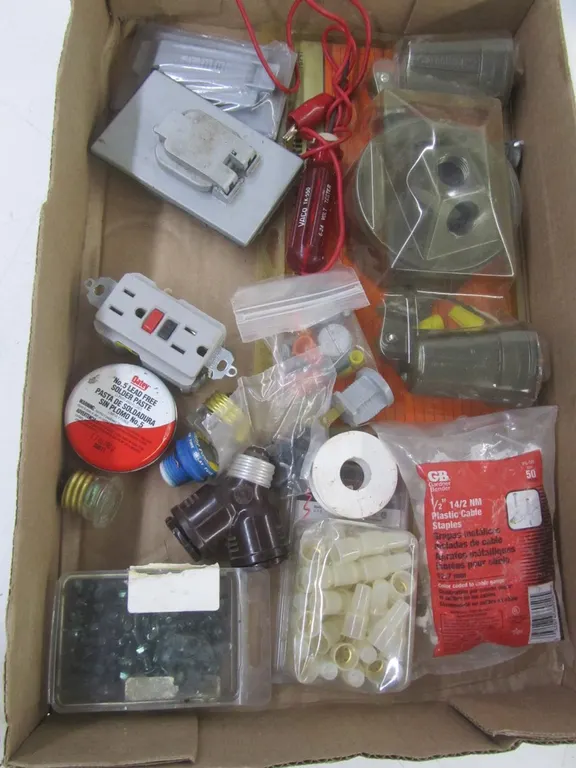 Flat Of Assorted Electrical Hardware