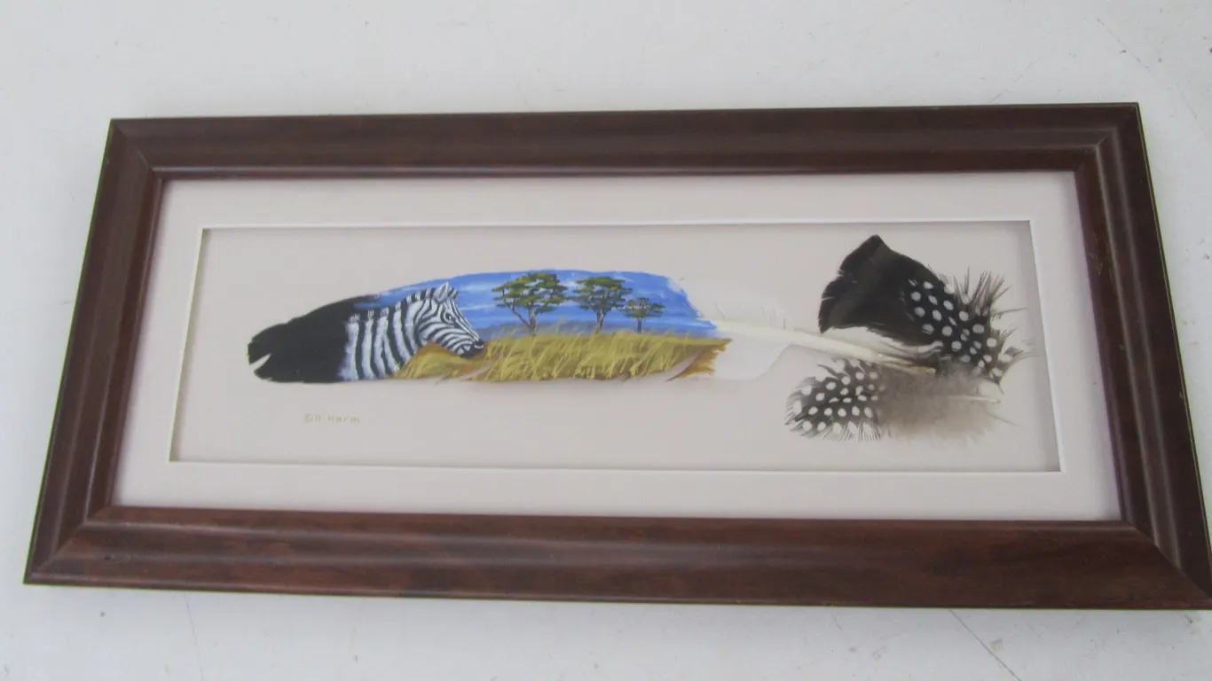 Bill Harm Artwork On Bird Feather