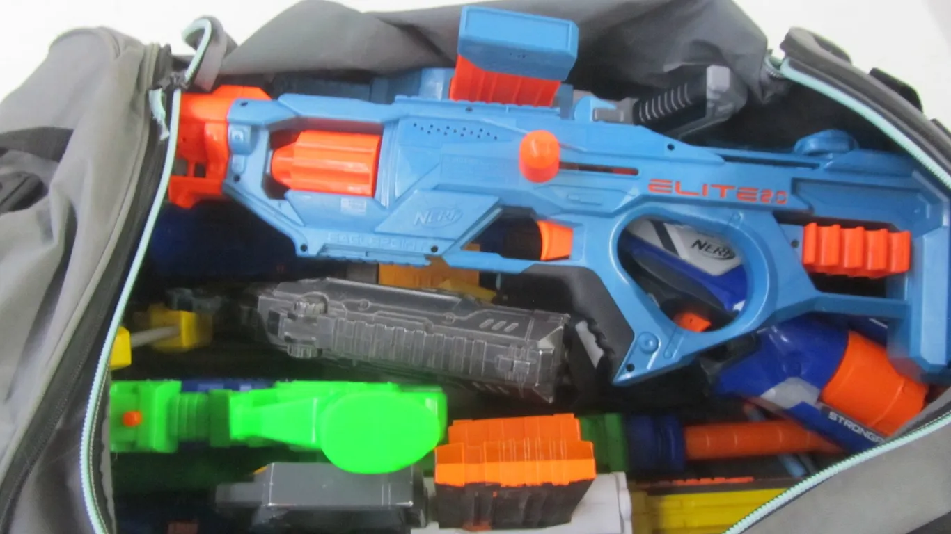 Dufflebag Full Of Assorted Toy Guns