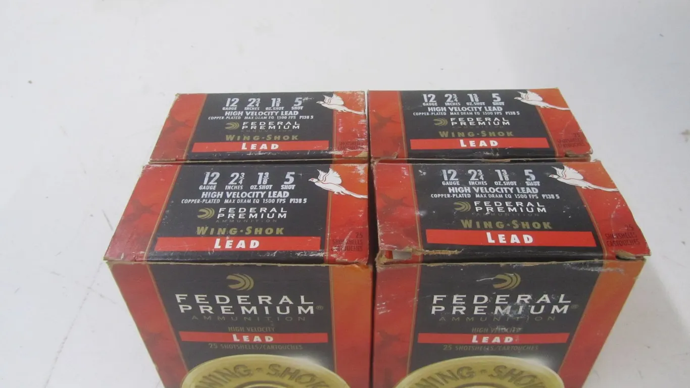 (96) 12ga 2-3/4" 5 Lead Shot Rounds