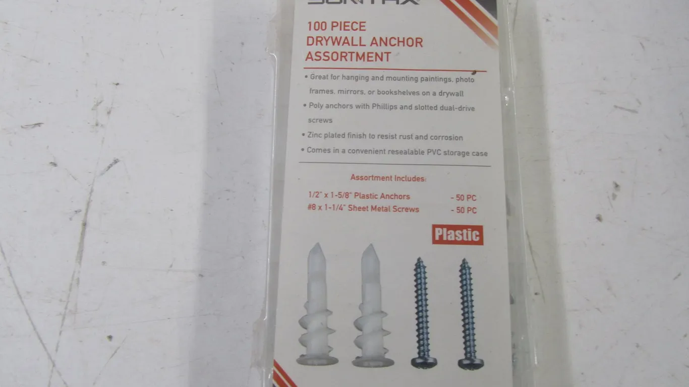 Sontax 100pc. Drywall Anchor Assortment