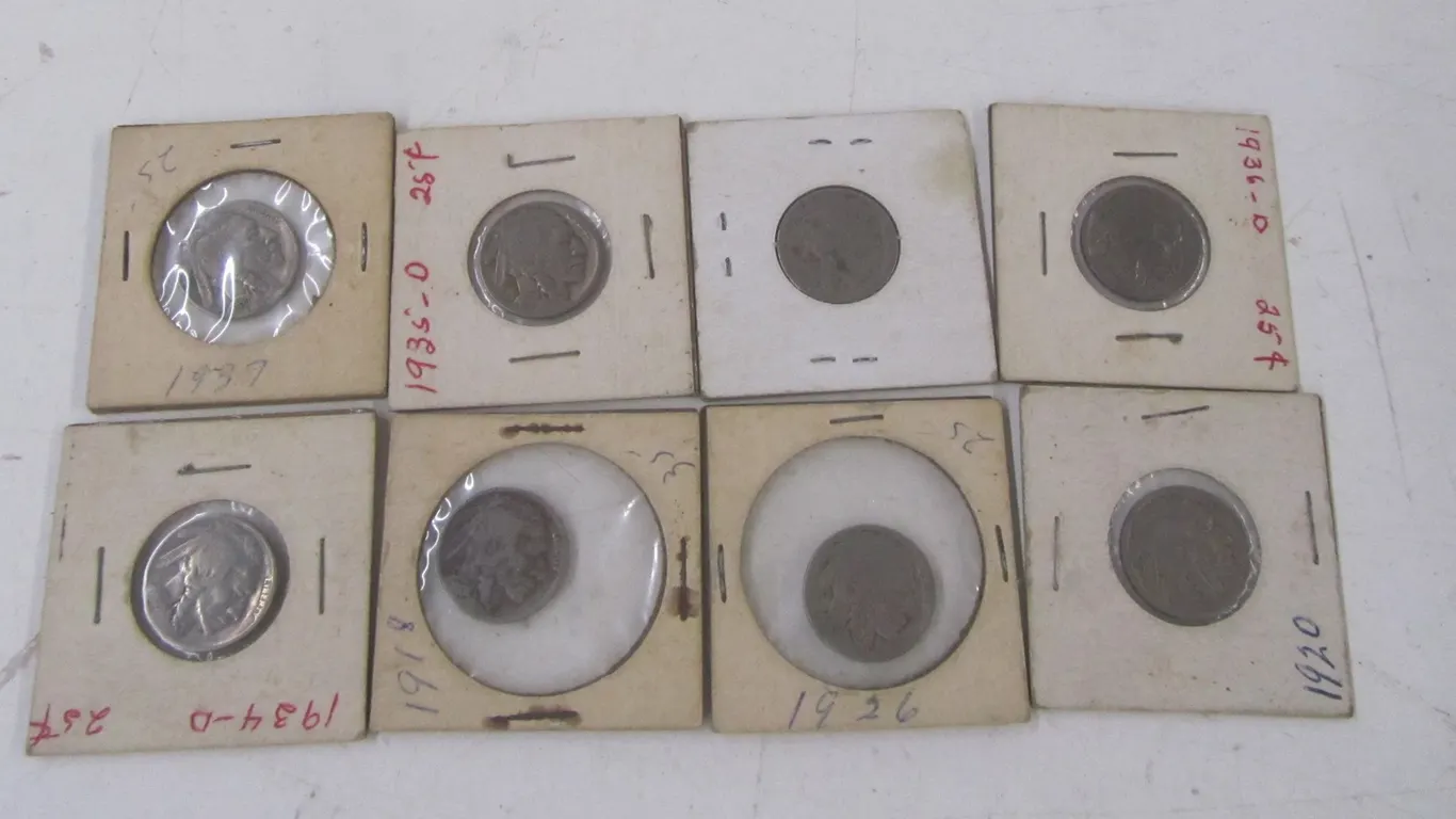 (9) Buffalo Nickels
