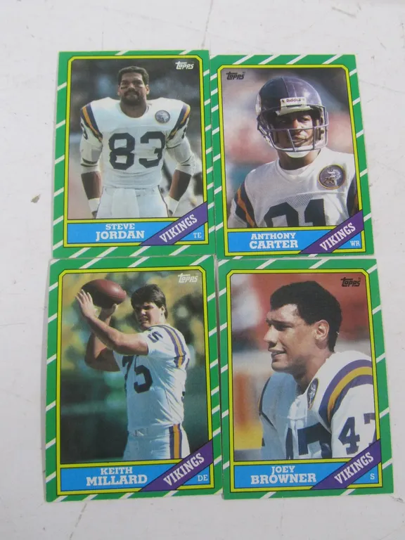 (4) 1986 Topps MN Vikings Player Cards