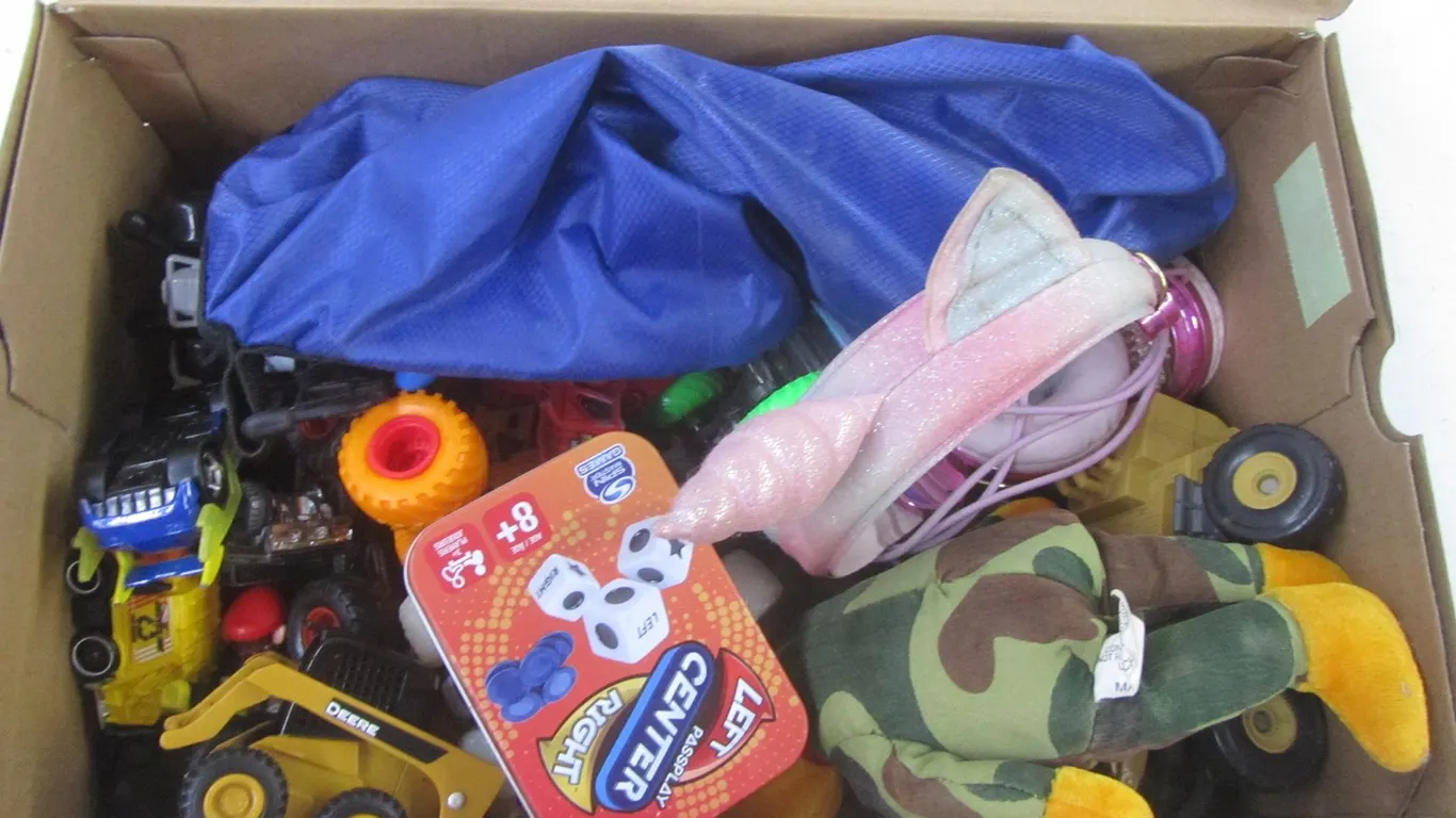 Shoebox Full Of Assorted Toys